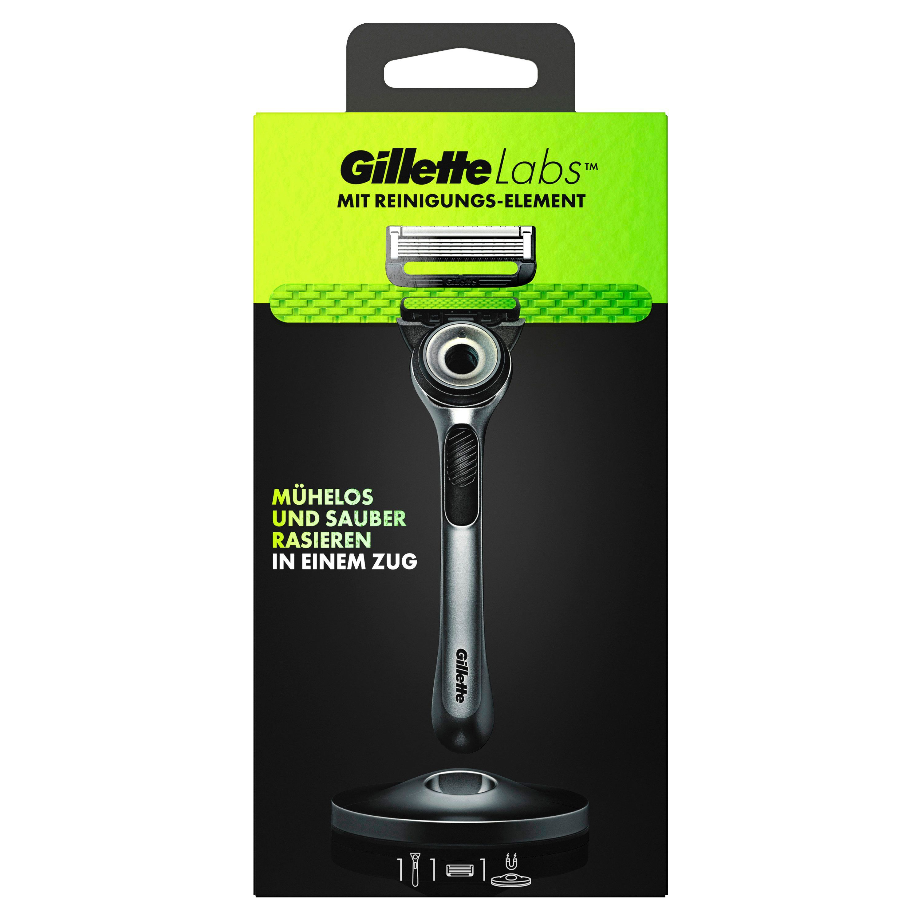 GilletteLabs, Rasierer mit Reinigungs-Element, 1 Griff 1 Klinge
