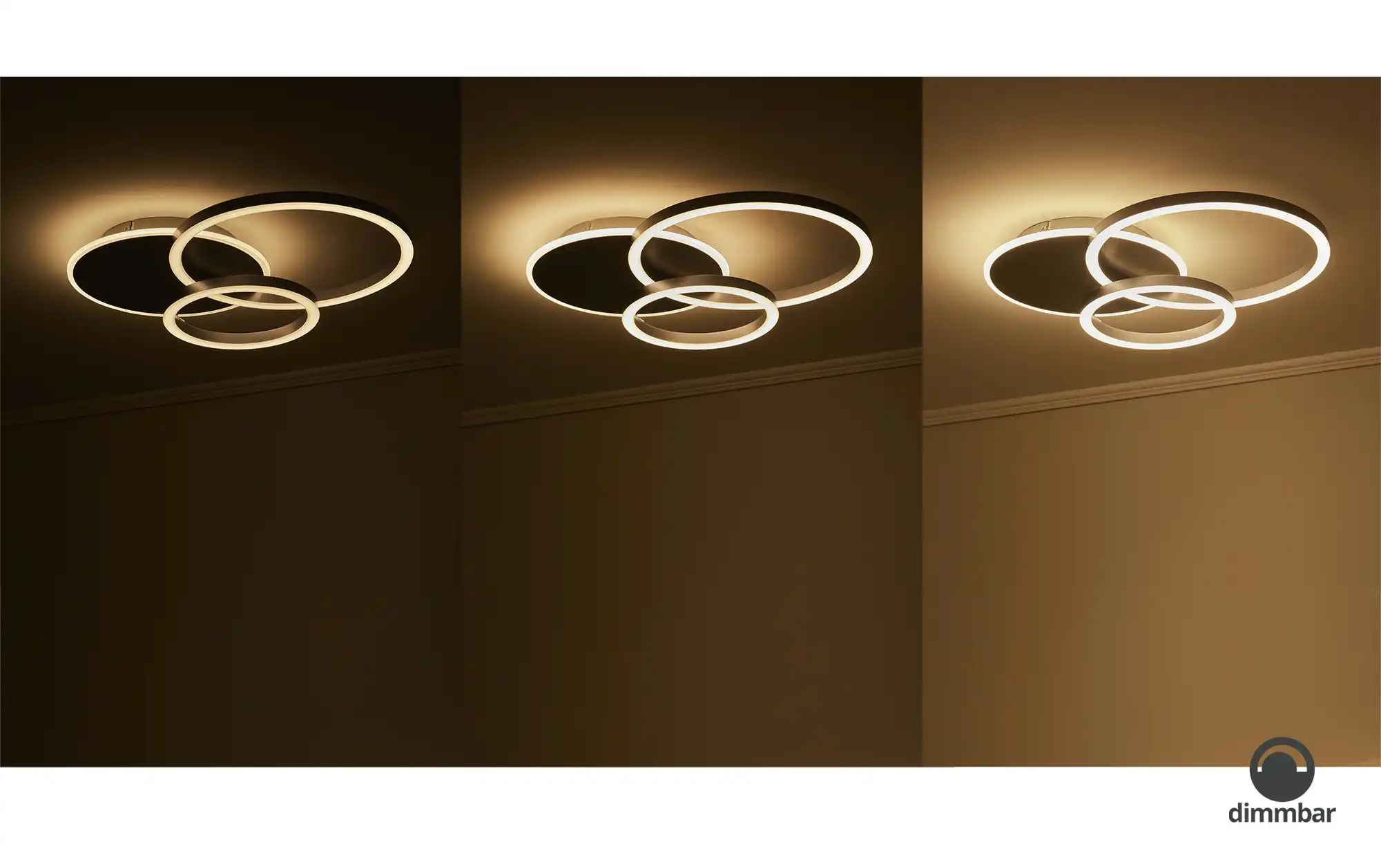 KHG LED-Deckenleuchte,3-flammig, geometrisch, anthrazit