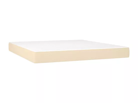 Sommier tapissier avec matelas et LED Crème 180x200 cm Tissu