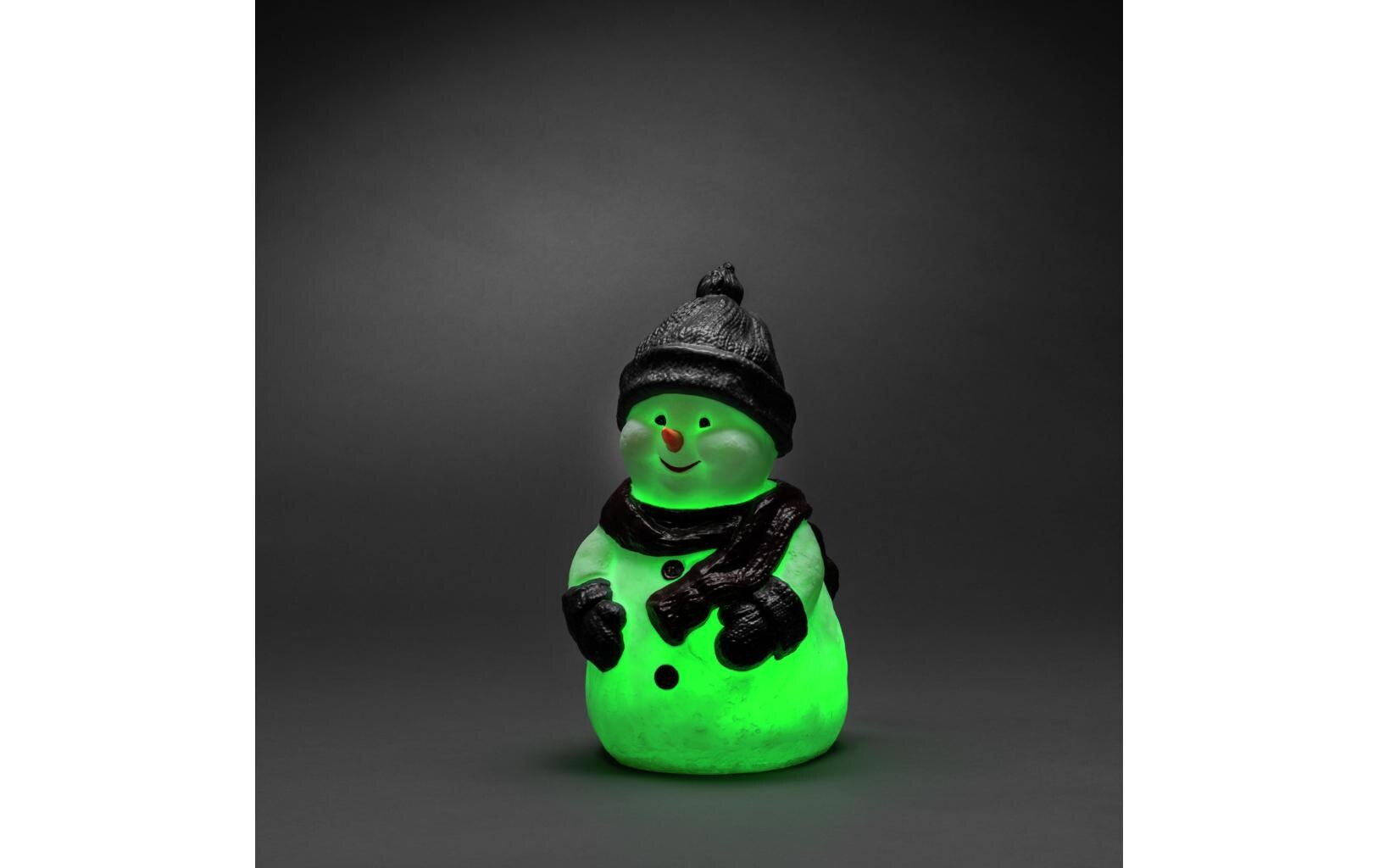 LED-Figur LED Kunststoffschneemann, 38 cm, RGBLED Kunststoffschneemann