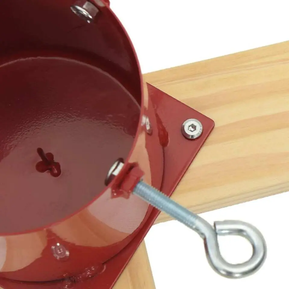 vidaXL - Kerstboomstandaard 50x50x16 cm - Rood - Massief grenenhout