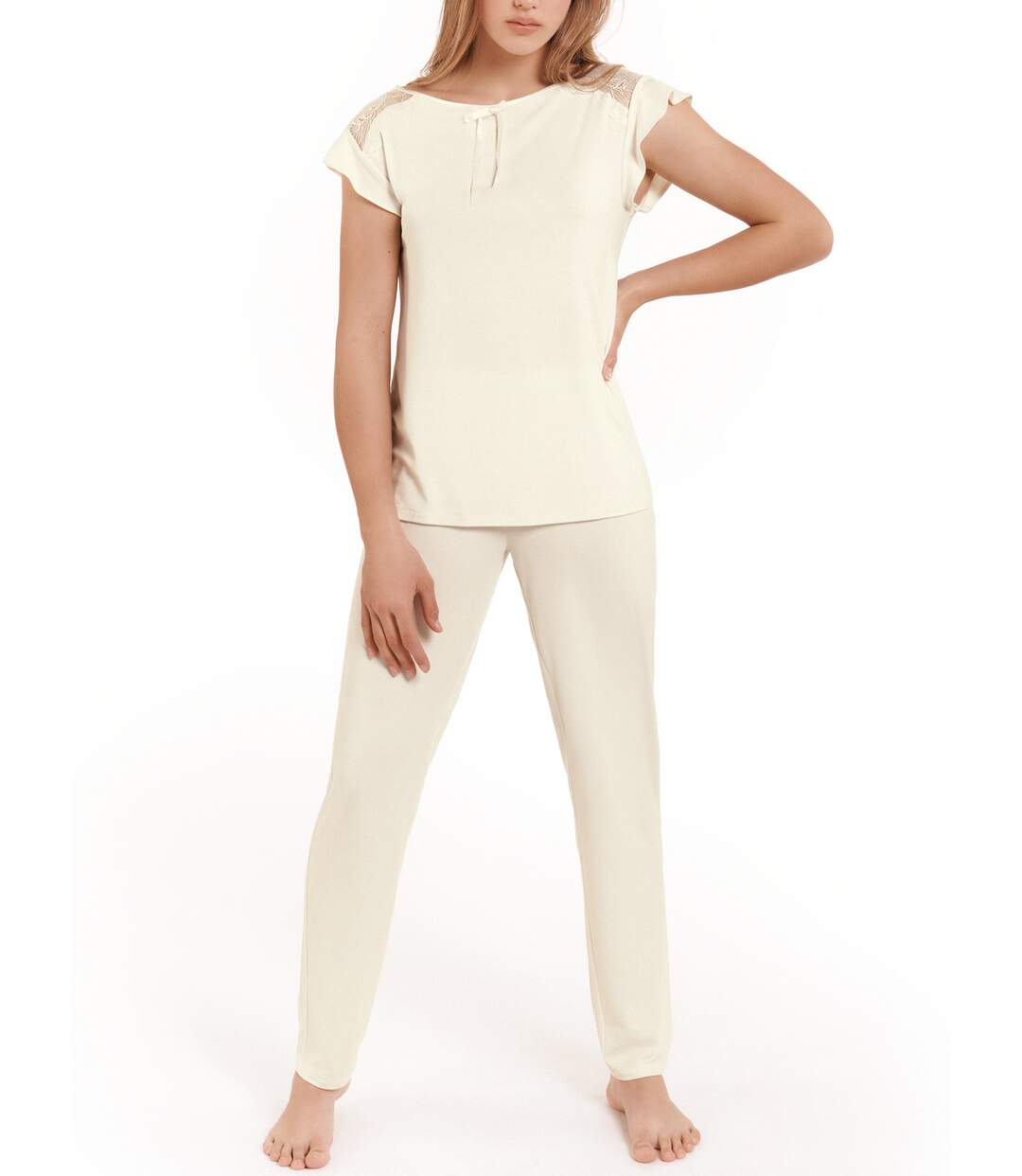 Pyjama pantalon top manches courtes tenue d'intérieur Harvest Lisca