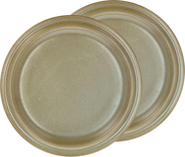 Villa Collection Frokosttallerken Evig 20 cm 2 stk. Brun Porcelæn Brun
