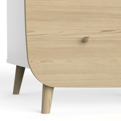 Commode 2 tiroirs 3 niches FIRMIANA Blanc - CBA Meubles
