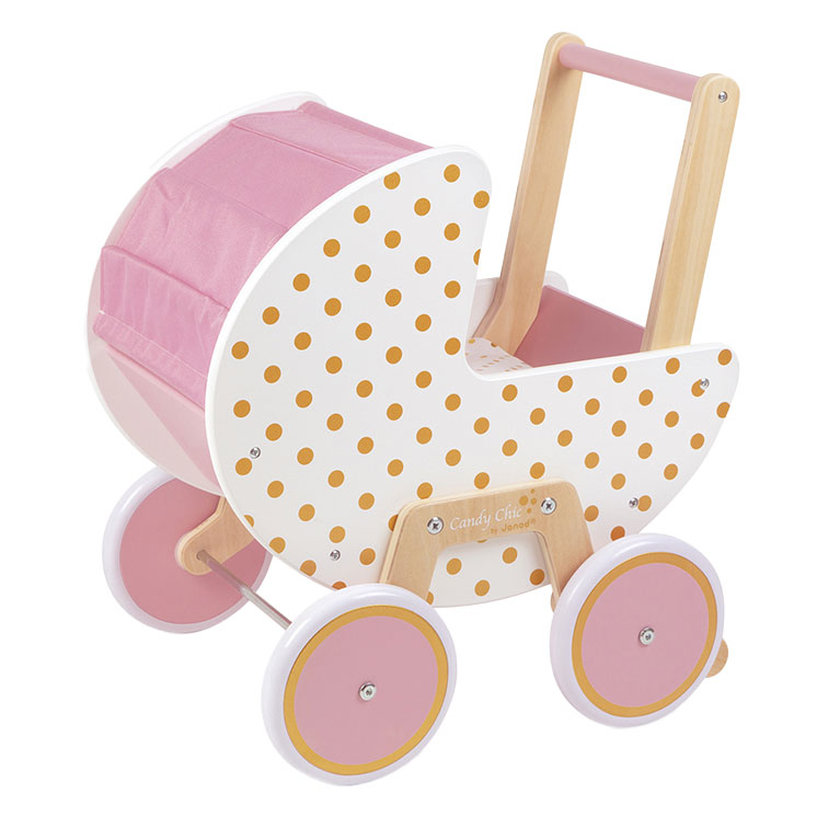 Janod Candy Chic -Houten Poppenwagen