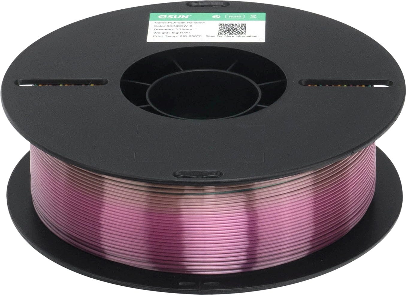 eSUN  PLA-Silk Rainbow B, 1,75 mm / 1000 g    Mehrfärbiges Filament in Regenbogenfarben