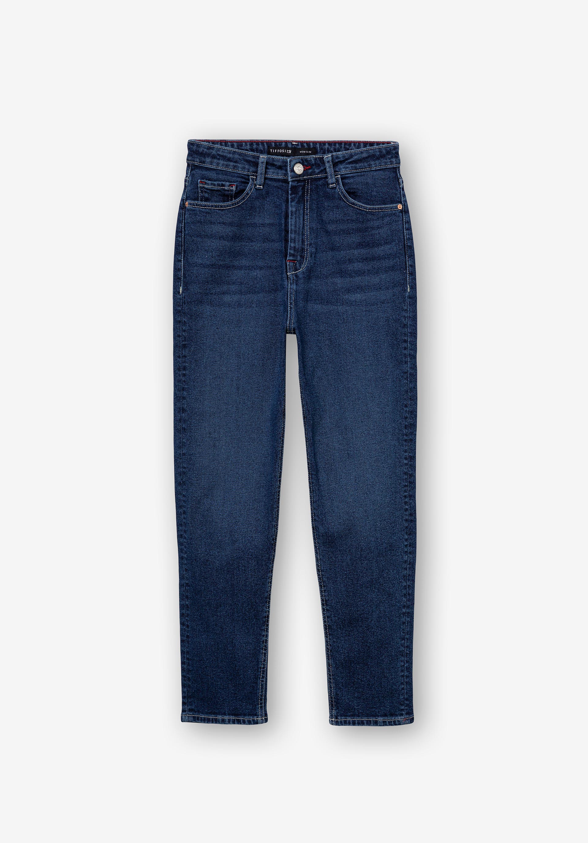 Jeans Mom Slim Fit Cintura Alta
