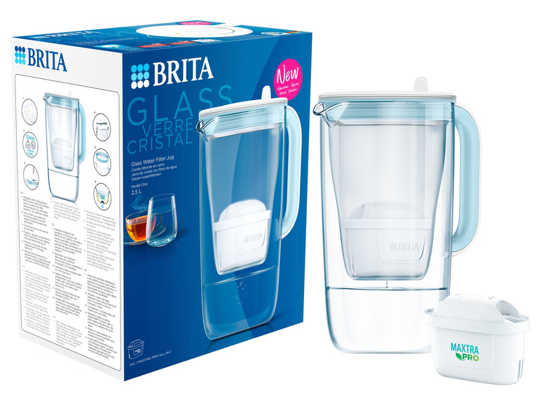 Glazen karaf met MAXTRA PRO ALL-IN-1 filterpatroon