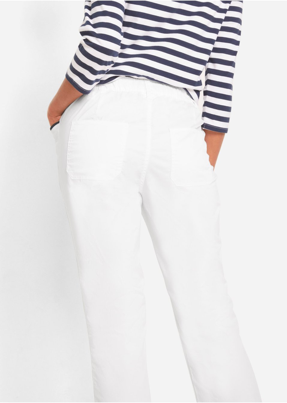 Pantalon paper touch 7/8 en coton avec taille confortable