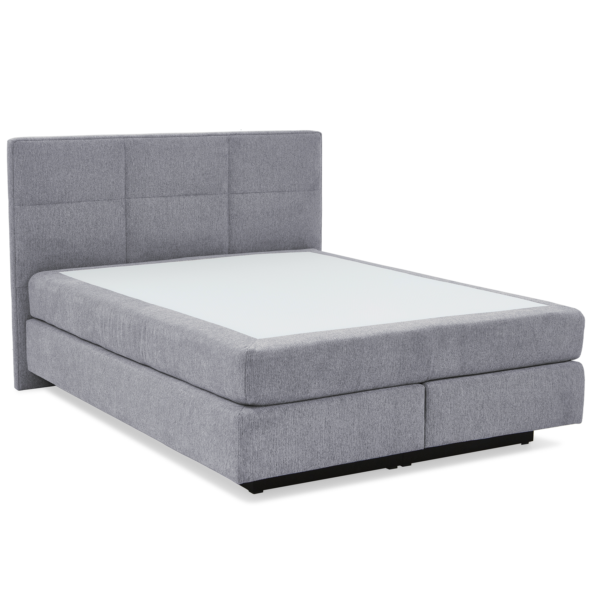 polsterpower Boxspringbett - grau - H3 - mit Bettkasten - 180x200 cm