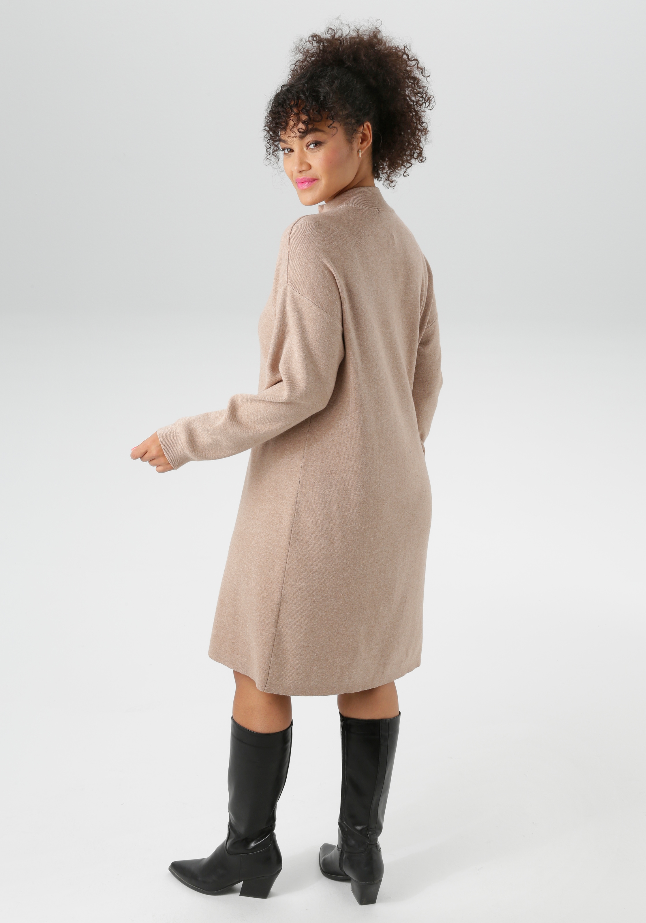 Aniston PLUS Strickkleid mit Stehkragen und Reissverschluss - NEUE KOLLEKTION