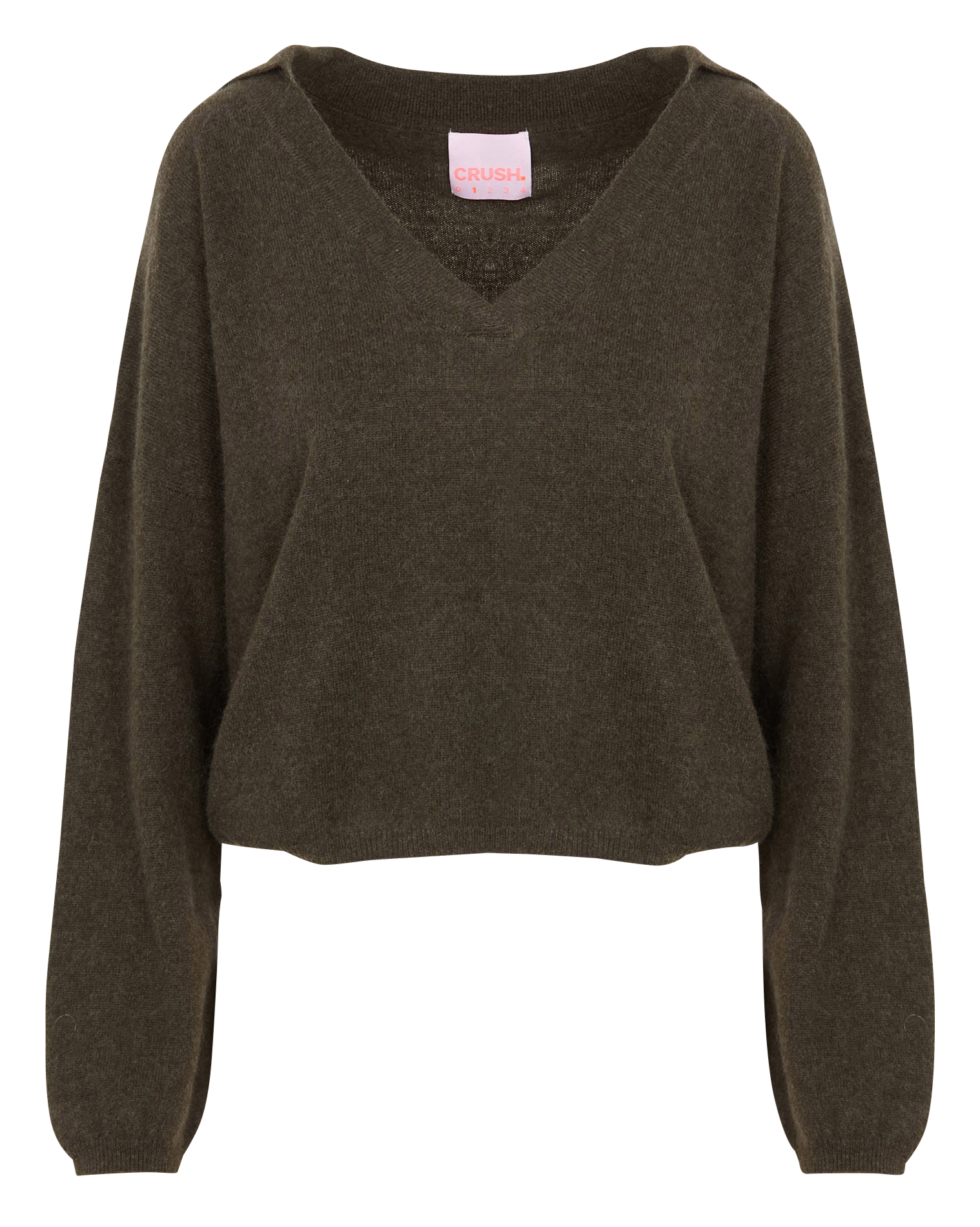 MOE - Pull ample col classique en cachemire | Vert