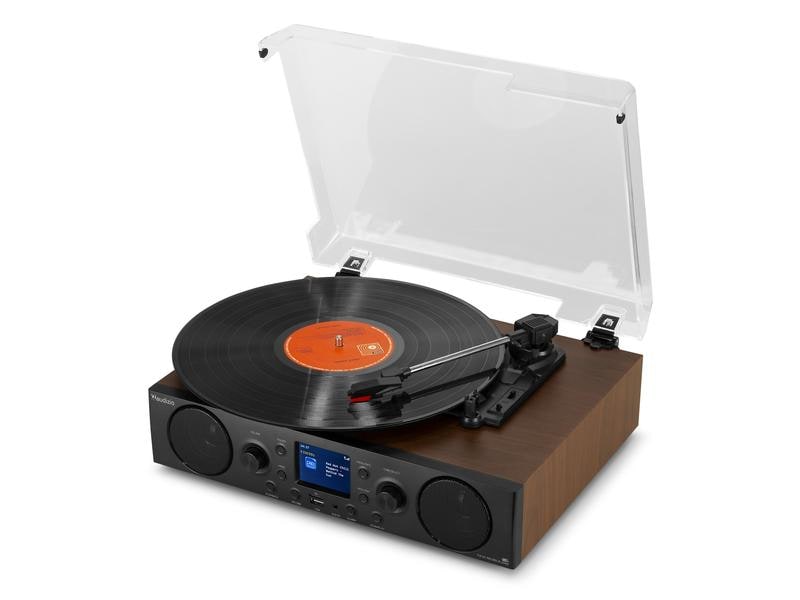 Audizio Plattenspieler Tulsa Braun/Schwarz Audiocenter mit Plattenspieler und DAB -Radio