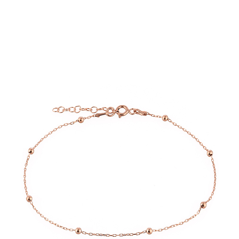 Bracelet de cheville - Argent  925/000 plaqué or rose & zircons