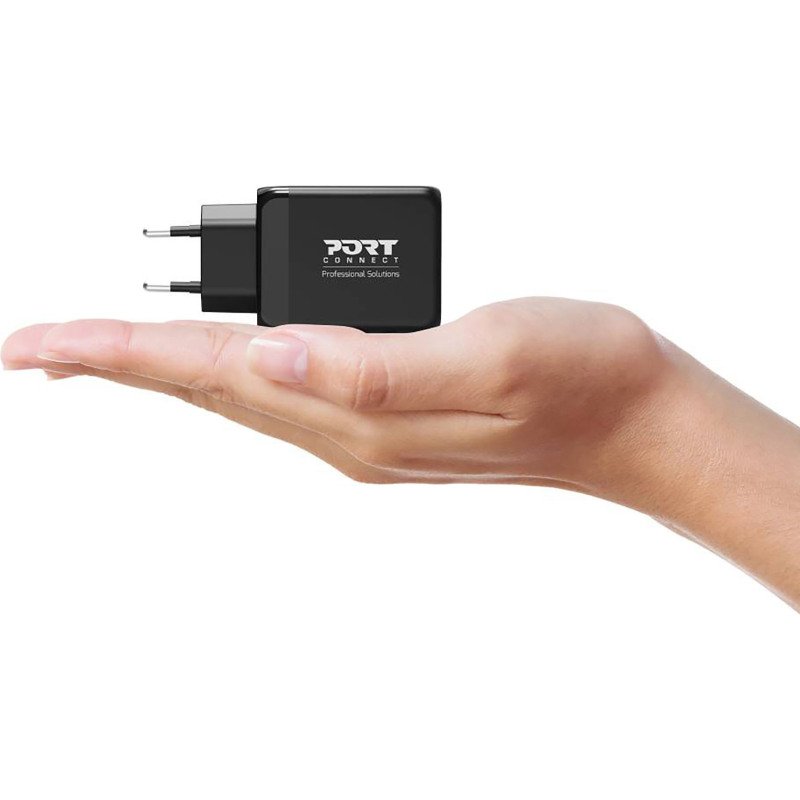 Chargeur adaptateur secteur GaN 65W USB-C & USB-A PORT + câble de 2 m inclus