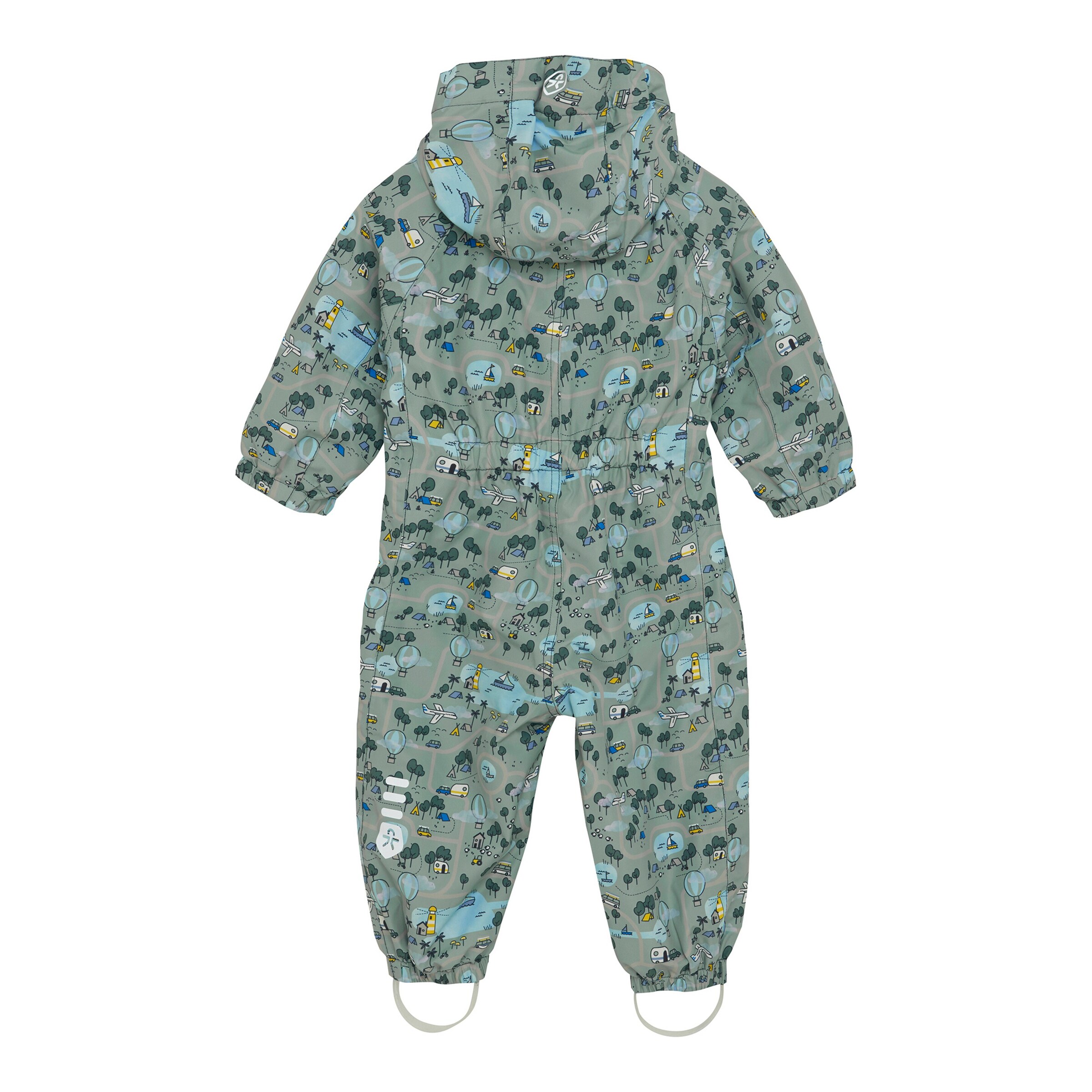 Colorkids Regenanzug mit abnehmbarer Kapuze Camping mint/bunt
