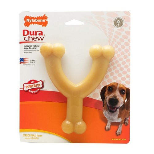 Brinquedo de mastigar em formato de osso para cães, marrom