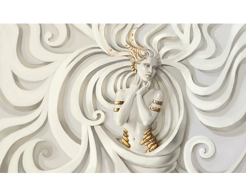 Vliesbehang 10232V4 Vrouw op Wit Reliëf 2-delige set 254 x 184 cm