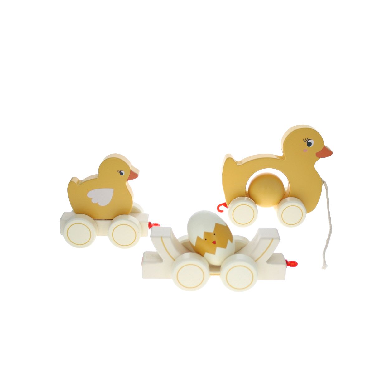 Famille canard à promener en bois Mercredi et Patati