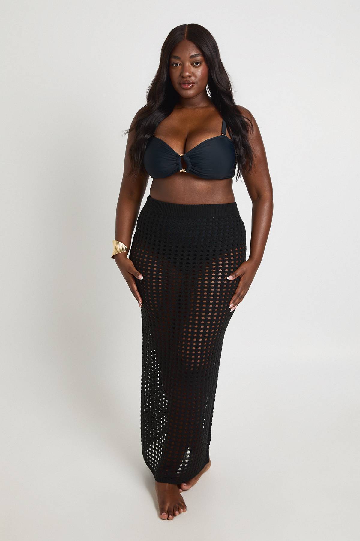 boohoo Jupe Longue En Crochet Grande Taille