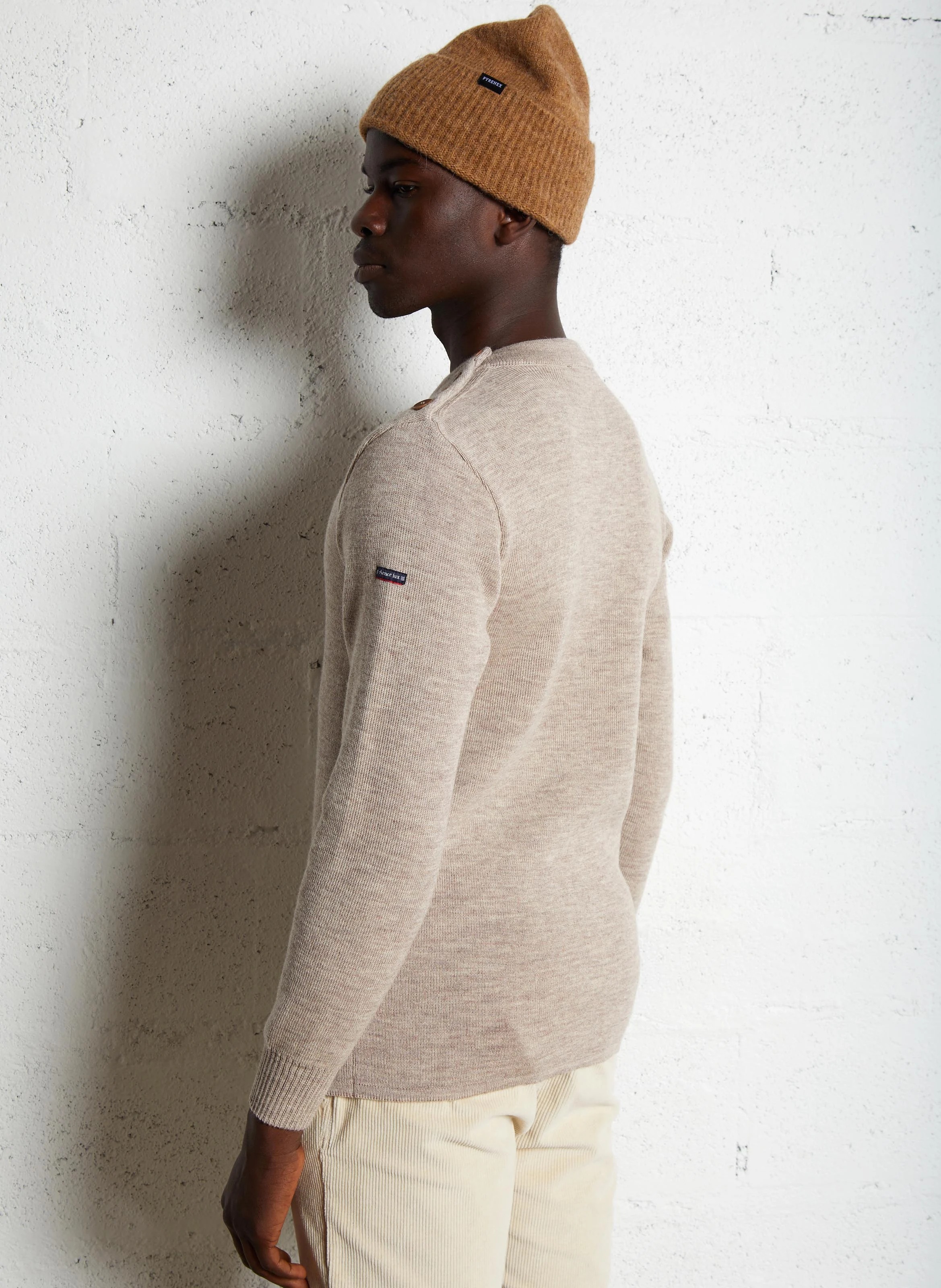 Pull col rond regular-fit en laine | Multicolore