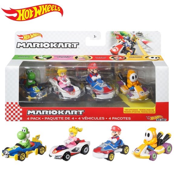 Hot Wheels - Coffret de 4 véhicules Mario Kart