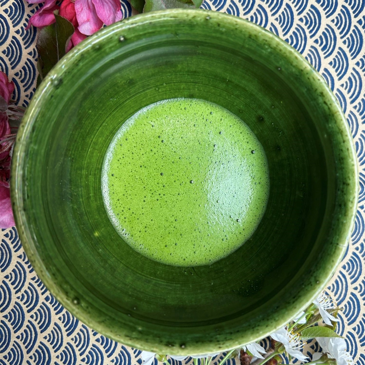 Japan Oribe green Tenmoku Matcha-Schale