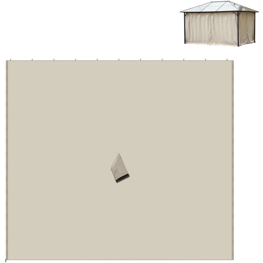 Outsunny Seitenwände mit Doppelseitigem Reißverschluss beige