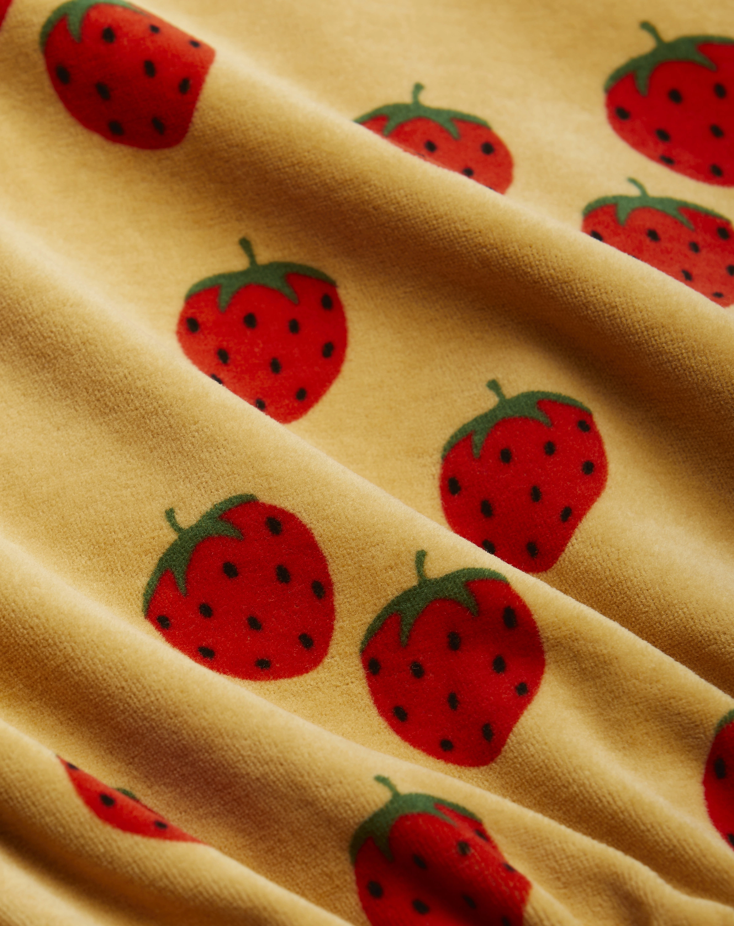 Stoffhose STRAWBERRIES VELOUR AOP in beige
