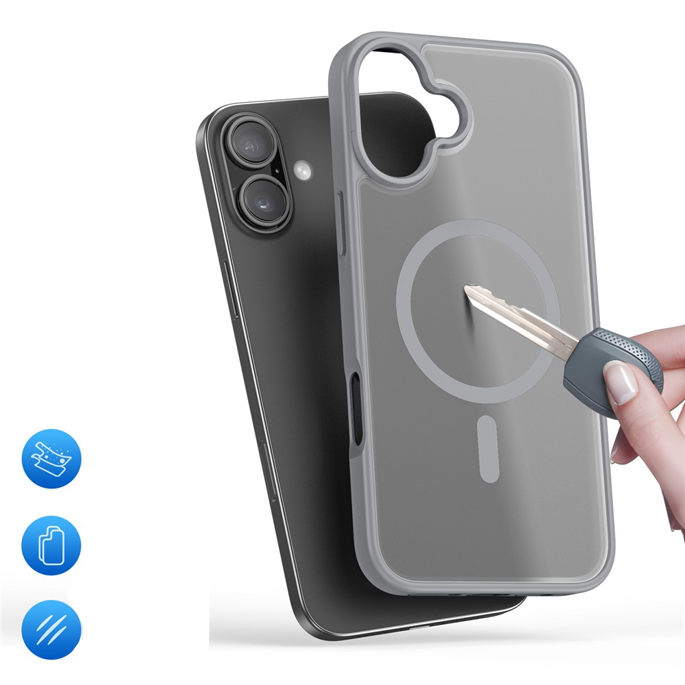 iPhone 17 MagSafe Hybrid Hardcase Hülle mit TPU Bumper - Grau