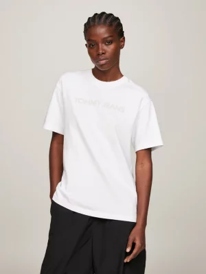 Camiseta de malha com corte relaxado e logo clássico
