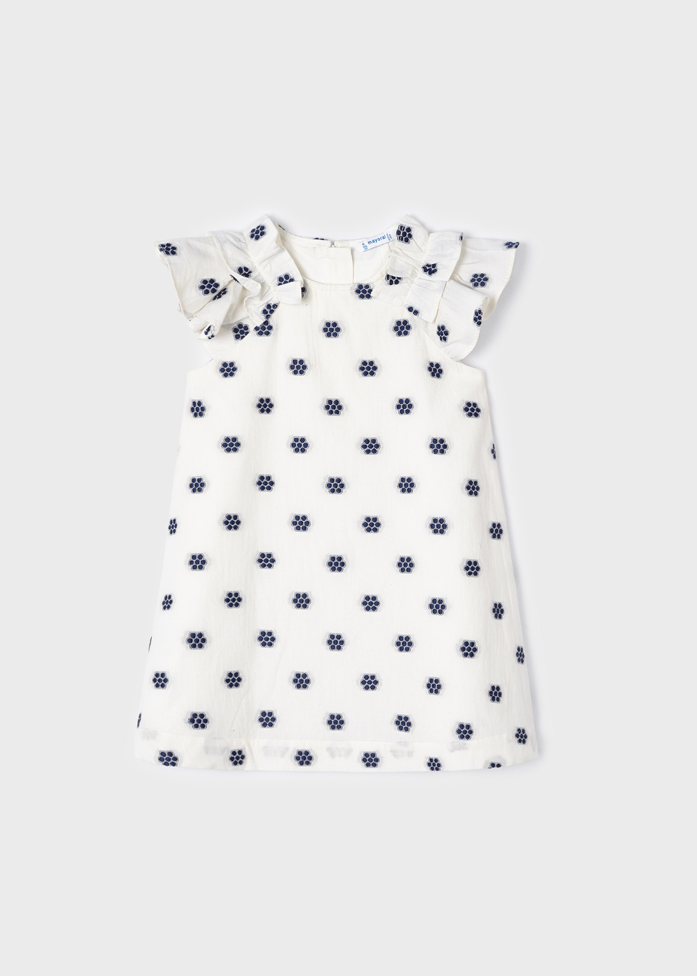 Vestido jacquard com babados para meninas