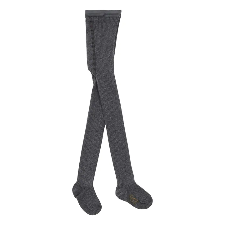 Bonpoint Collant Côtelé | Gris chiné