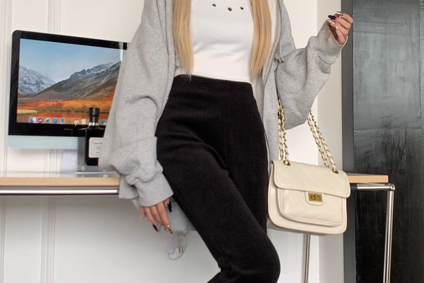 Angel Shine - Corduroy Bootcut-broek met hoge taille