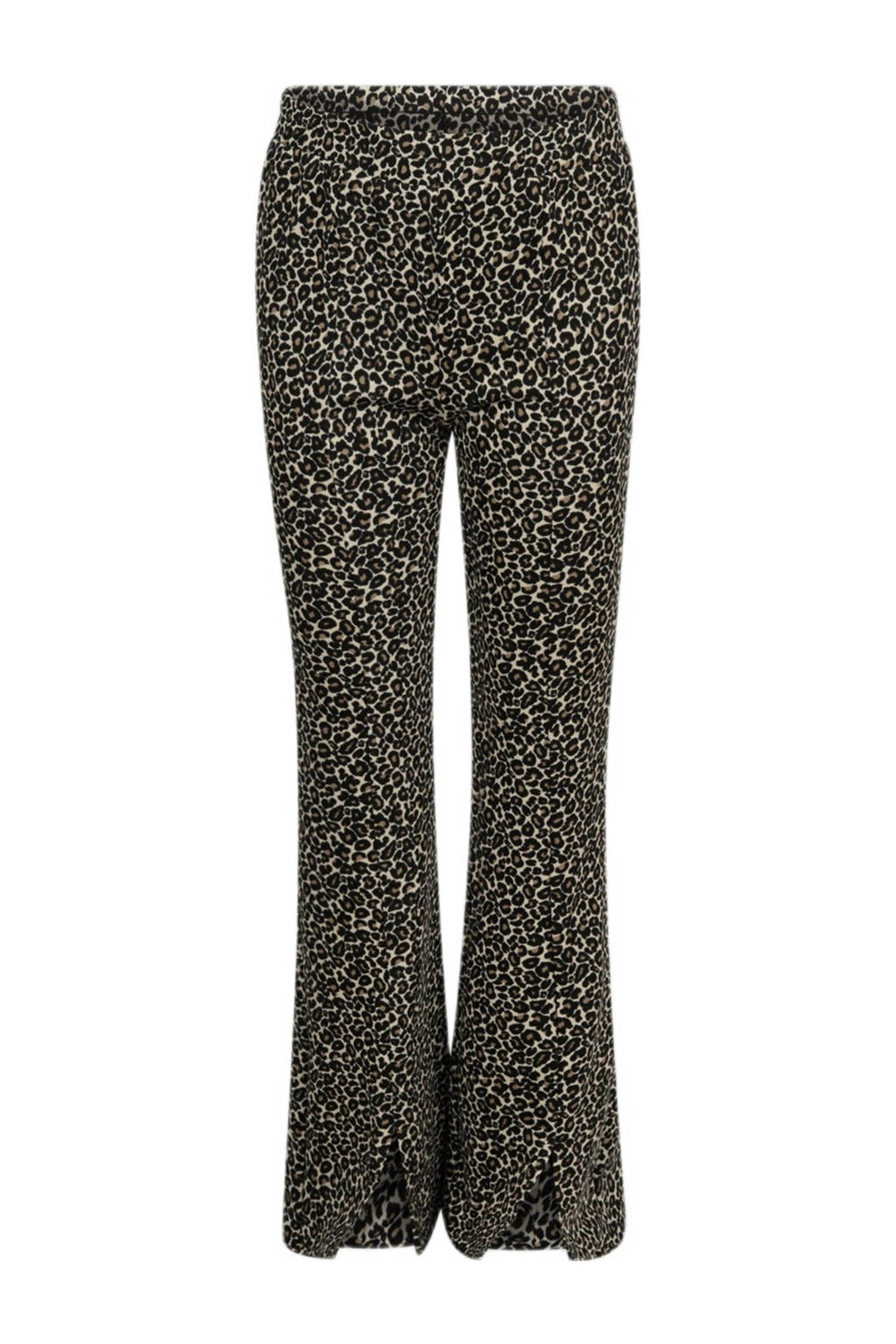 Shoeby high waist flared legging met panterprint bruin/beige/zwart
