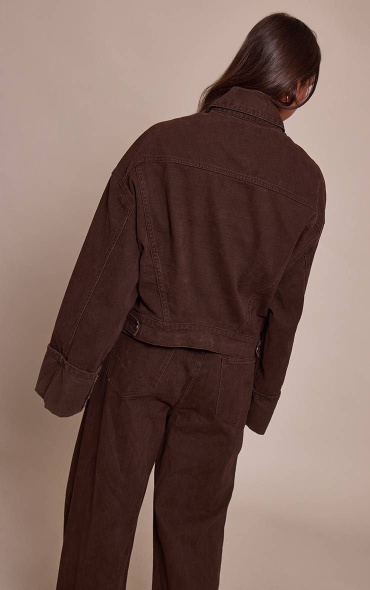 Dark Chocolate Veste À Revers Retroussés