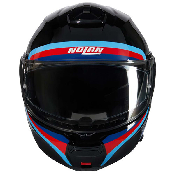 Nolan - Casque N100-6 Assoluto N-Com Noir / Rouge / Bleu / Brillant