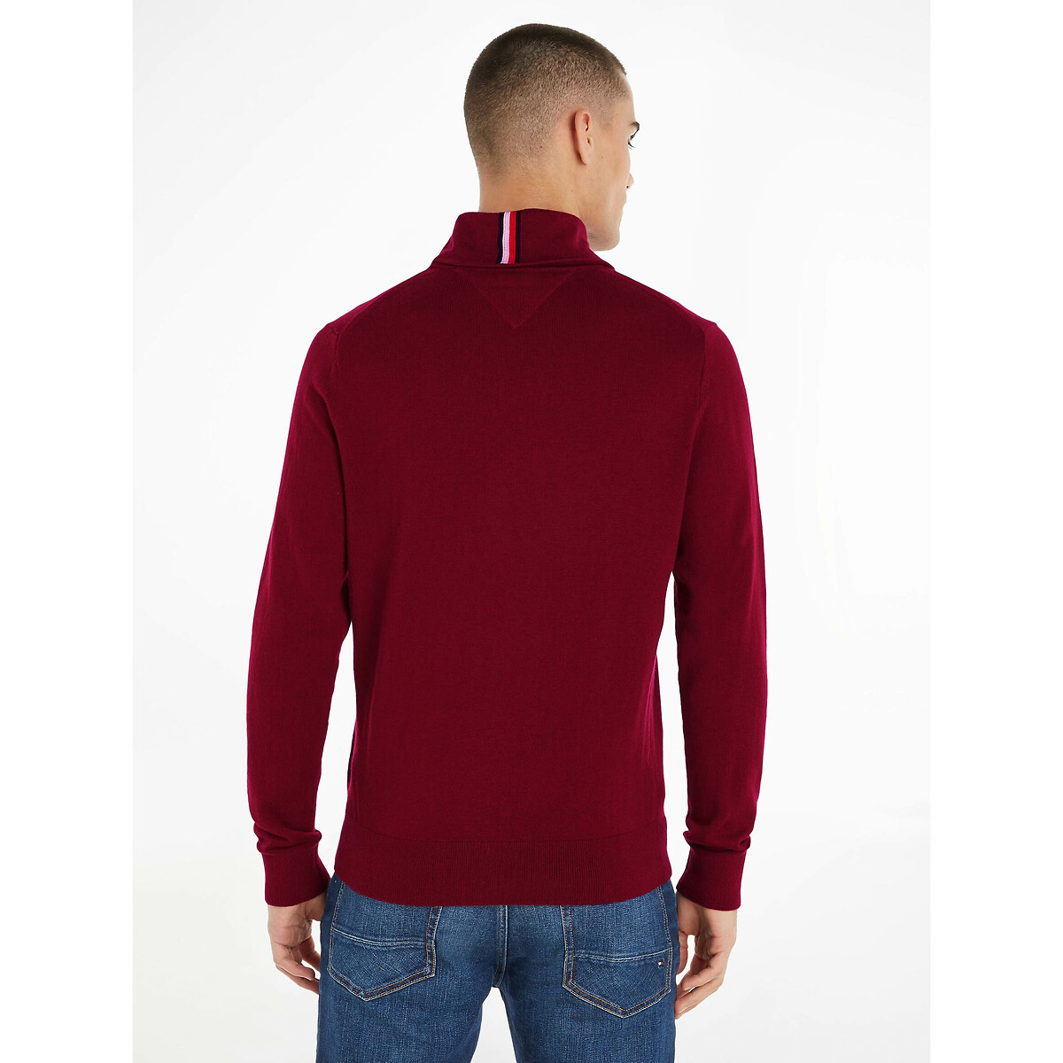 TOMMY HILFIGER<br>Suéter de gola alta em algodão pima e cashmere