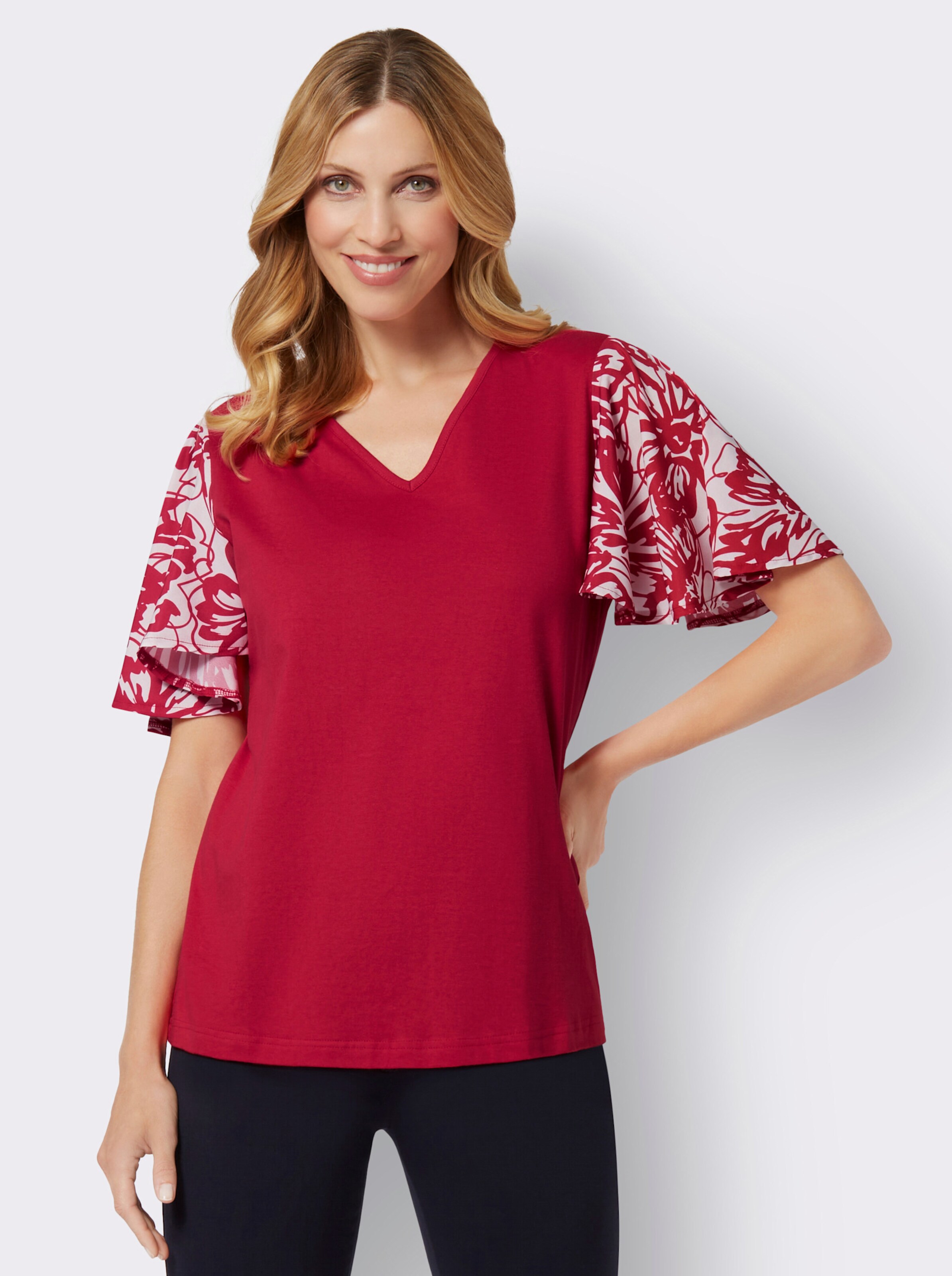 Kurzarmshirt mit Flügel-Ärmeln