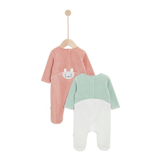 Lot de 2 Pyjamas   Sauge / Terracotta        de               P'tit bisou