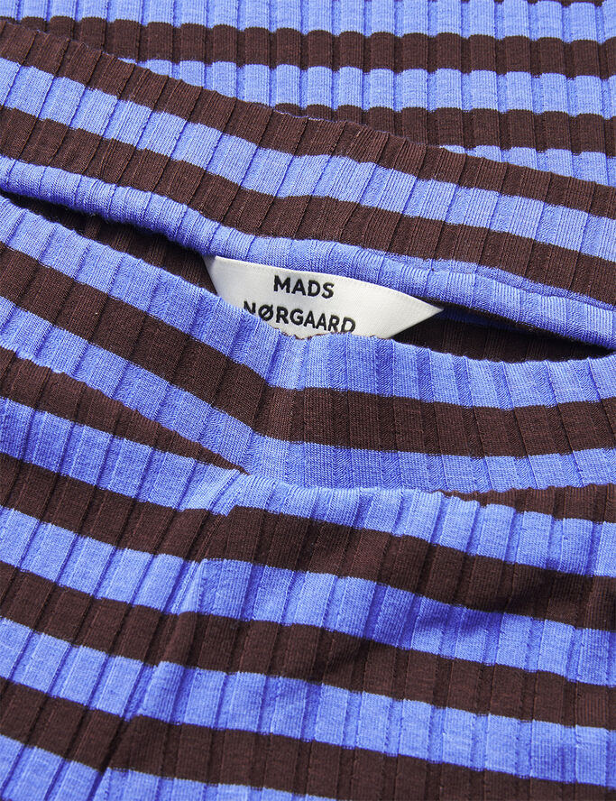 Mads Nørgaard - Copenhagen 5x5 Stripe Lonnie Pants Blå og hvid med striber