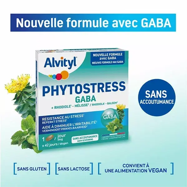 Alvityl Phytostress GABA Rhodiola Erva-cidreira (para maiores de 12 anos) 28 comprimidos