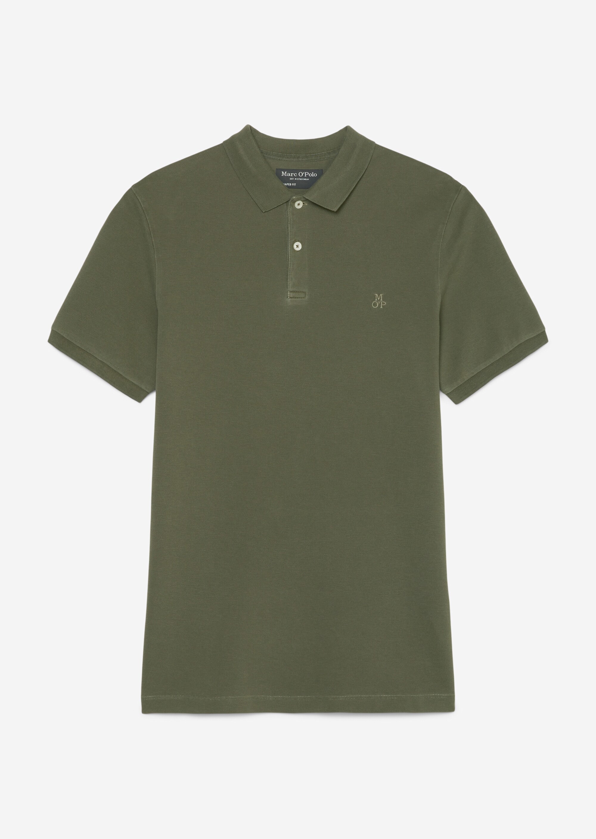 Kurzarm-Poloshirt Piqué shaped aus Organic Cotton-Stretch