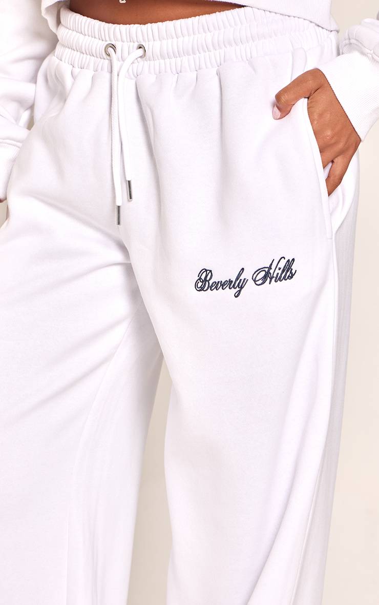 Blanc Jogging Large Brodé Beverly Hills