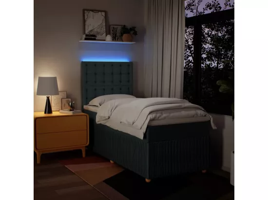 Sommier à lattes de lit avec matelas Bleu 90x190 cm Tissu