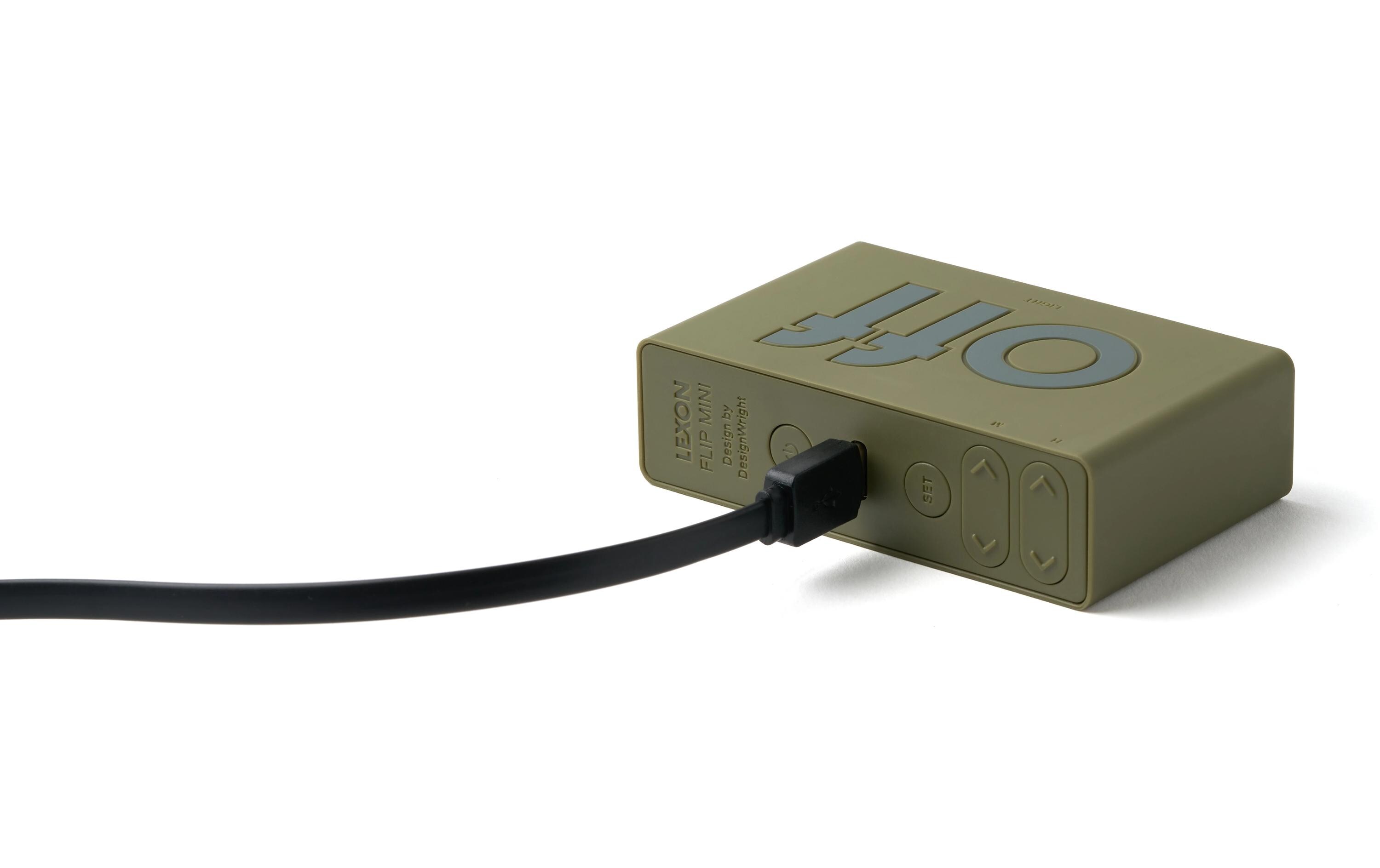 Digitalwecker Flip Mini KakhiMini LCD-Wecker mit Umkehrfunktion (On/Off)