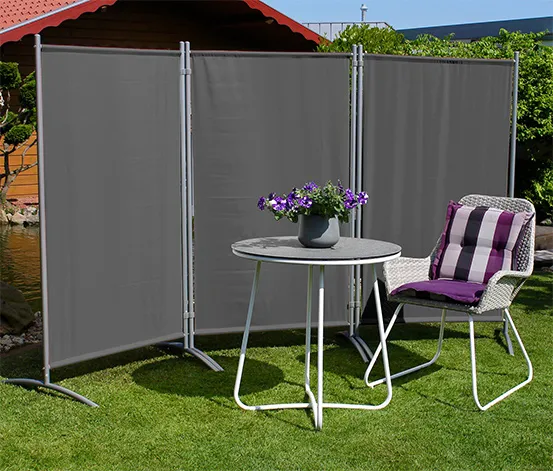 Leco Stellwand, 3-teilig, anthrazit