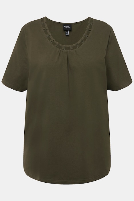 T-Shirt, CutOut-Zierband, Rundhals, Halbarm