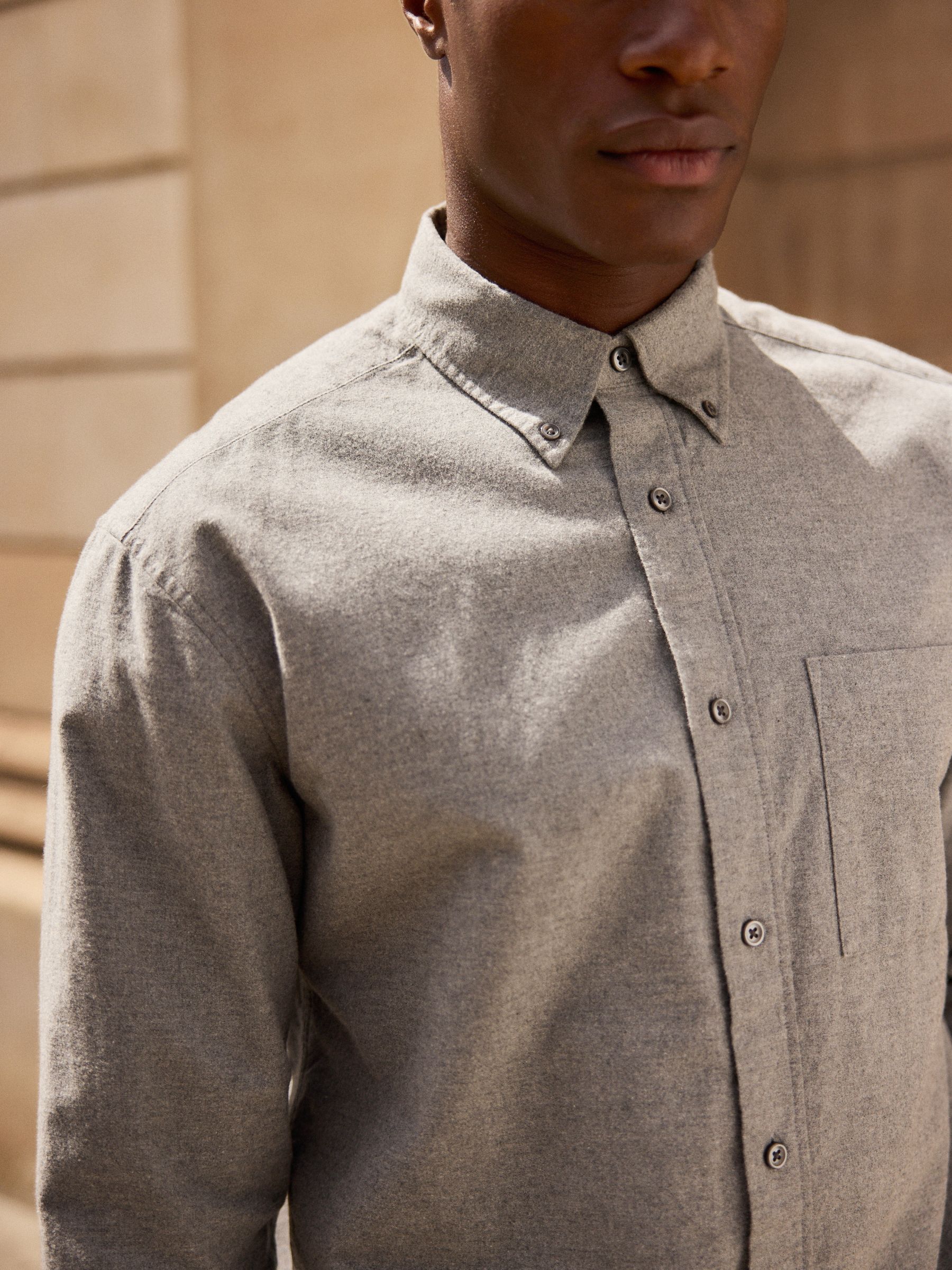 Grijs - Soft Touch Oxford Long Sleeve Shirt