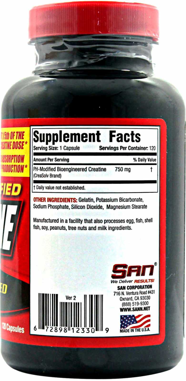 SAN Nutrition Creatina Modificada con PH 120 cápsulas